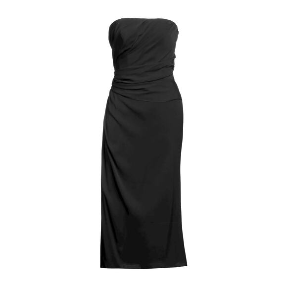 DOLCE & GABBANA Strapless Ruched Midi Dress Black 42 M - Picture 5 of 9